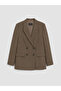Alita City with a Difference in Color Lcw Studio Brown Polyviscon Plain Standard & Regular Women's Blazer Jacket - 6