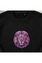 Purple Majestic Lion Embroidered Crew Neck Sweatshirt Unisex