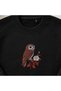 Vintage Floral Owl Embroidered Crew Neck Sweatshirt Unisex