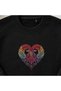 Heart Patterned Nubya Mountain Goat Embroidered Crew Neck Sweatshirt Unisex