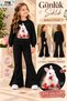 Winter, Spring, and Autumn Girls' Black Spanish Flared Bottoms and Black Sweat Top - 2