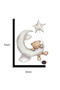 Teddy Bear Sleeping on the Moon Wall Sticker – Star and Cloud Themed Baby Kids Room Decorative Wall Decal - 2