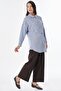 Plaid Pattern Cotton Tunic Blue - 5