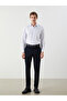 Esvab • Modern & Distinctive Standard Fit Long Sleeve Checkered Embroidered Gabardine Men's Shirt - 2