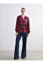 Esvab • Modern & Distinctive Shirt Roba Collar Checkered Embroidered Blouse - 3