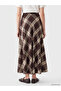 I Beli Zippered Checked Embroidered Flared Skirt from Freezen Store - 7