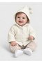 Hooded Pompom Knitted Baby Cardigan Buttoned Patterned Knitwear Jacket Autumn Winter Baby Cardigan - 3