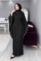 Ferace Abaya Yarasa Kimono Sleeve Textured Dress - 2