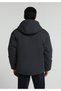Relaxed Fit Hooded Zippered Lined Men's Blue Coat - 2