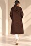 Women's Hooded Chain Detailed Pocketed Wave Pattern Self-Lined Hooded Midi Trench - 5