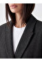 Two Mt Shop Quality Lcw Studio Gray Polyviscon Plaid Standard & Regular Women's Blazer Jacket - 4