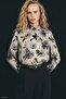 Floral Patterned Blouse - Blue - 2