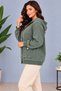 Cedy -Special Design Women's Stone and Embroidery Detailed Buttoned Hooded Sweat Cardigan C7150-Khaki - 3