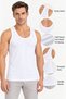 Men's Cotton Modal Flexible Wide Strap Undershirt Single White - 5