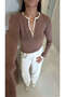 Palka Beige Ecru Collar Colored Knitwear