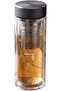Double Wall Clear Glass Water Bottle with Stainless Steel Lid