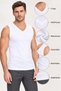 Men's 100% Cotton V-Neck Sleeveless Ribbed Undershirt 2-Piece White - 6