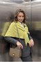 Women's Yumoş Knitwear Fat Green Color Triangle Poncho 32026 - 2