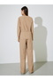 Khaki Long-Sleeve Wrap Top with Wide Leg Pants Co-Ords - 5