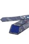 Blue Gray Motif Pattern Italian Silk Tie İk2636 - 3