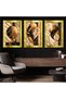 Gold Black Circles and Feather 3 Piece Plexi Mirrored Table - 4