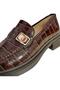 N2753 Genuine Leather Crocodile Women's Moccasin Loafer Shoes - 6
