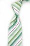 Green White Stripe Pattern Italian Silk Tie Ik2633