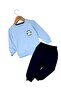 Baby Boy 1-2-3-4 Years Seasonal Thin Cotton Compact Top and Bottom Tracksuit Set, Back Printed - 2