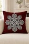 Burgundy Zebra Patterned 4 Throw Pillow Covers and 1 Runner Set – Digital Printed, Laser Cut Edge (Double Sided) - 5