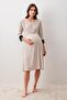 Polka Dot Long Sleeve Short Lycra Viscose Maternity Dressing Gown Nightgown Set - 6