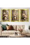 White Flowers in a Vase 3 Piece Plexiglass Mirrored Table - 4