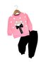 Girl's Seasonal Thin 2-Piece Compact Set for Ages 1-2-3-4 with Teddy Bear and Bow Detail - 2