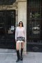 Lace Detailed V-Neck Knit Sweater with Skirt — Beige - 3