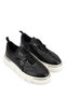 Men's Genuine Leather Black Sneakers & Sports Shoes - 2