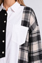 Asymmetrical Stone Embellished Premium Shirt Lby0099 Black White - 7