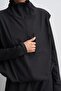High Collar Elasticated Water Vest Black - 6
