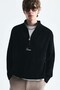 Zipper Closure High Collar Sweatshirt - 3