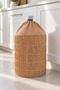 Rattan Water Bottle Cover Decorative Bottle Hiding Basket with Fabric Top - 4