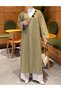 Collar Brooch Detailed Long Knitwear Cardigan - 3