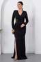 Double-Breasted Collar Buckle Long Sleeve Dress K-262703