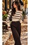 Women's Boat Neck Striped Knit Sweater - 2