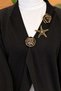 Collar Brooch Detailed Long Knitwear Cardigan - 2
