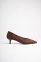 Women's Bitter Brown Suede 4 cm Thin Heeled Stiletto Tr05Ms02K - 2