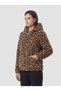 Women's Zipper Detailed Plush Fleece Hooded Coat / Sweatshirt