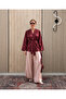 Burgundy Satin Belted Kimono - 2