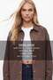 Women's Brown Garnished Snap Closure Jacket Alc-X15648 - 2