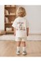 Colorful Text Printed Children's Oversize T-Shirt Cotton Unisex