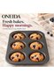 Confection Muffin Pan 6 Cup Nonstick Carbon Steel Baking Tray for Muffins Cupcakes Mini Cakes 35267L20 - 3