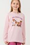 Girl's Pink Teddy Bear Patterned Pajama Top