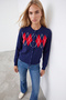 Women's Navy Blue Diamond Patterned Buttoned Knitwear Cardigan Alc-X15923